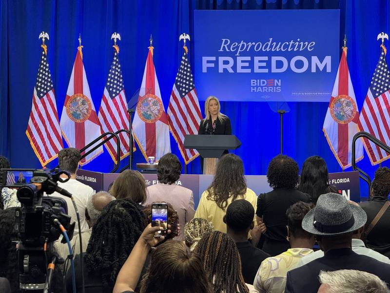 Vice President Kamala Harris visits Jacksonville to talk about "reproductive freedom" on May 1, 2024.