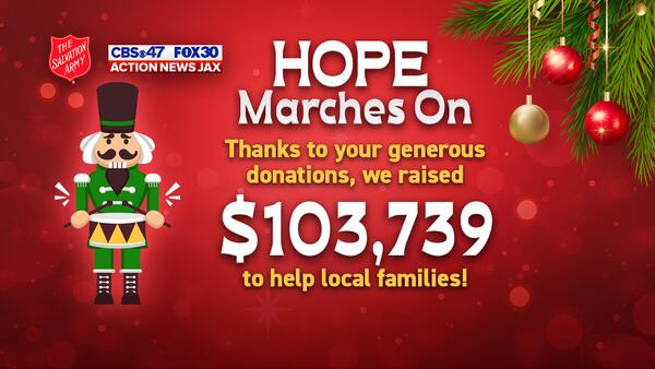 CBS47 & FOX30 Action News Jax helps raise more than $103,000 for Salvation Army of Northeast Florida