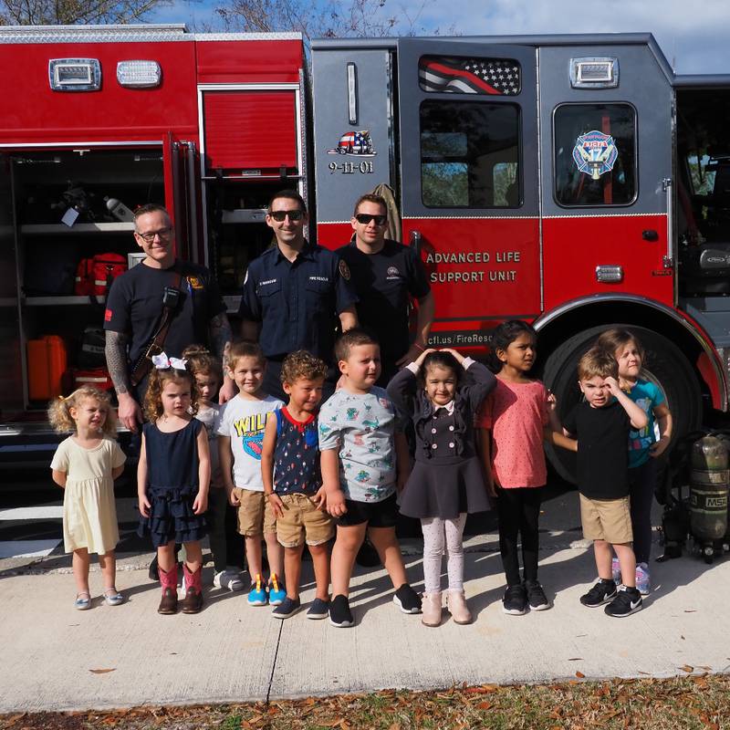 The crew from Station 17 in St. Johns County wanted to thank Creekside Preschool for inviting them for the special day.