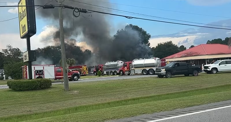 A viewer sent in this picture of a fire at a motel in Folkston.