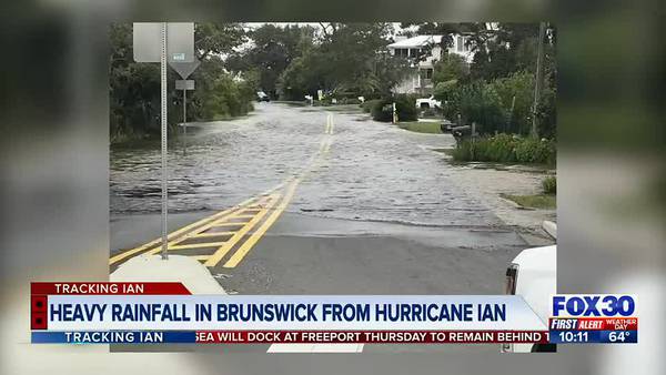 Heavy rainfall in Brunswick from Hurricane Ian