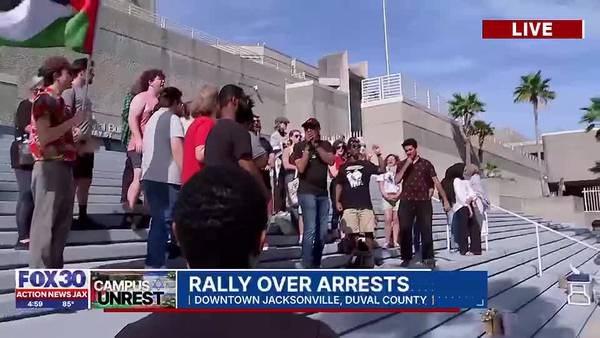 Several arrested at UNF protest are still in jail as dozens demonstrated for their release