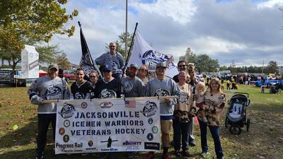 Jacksonville Icemen Warriors, a local hockey organization, takes the ice for a good cause