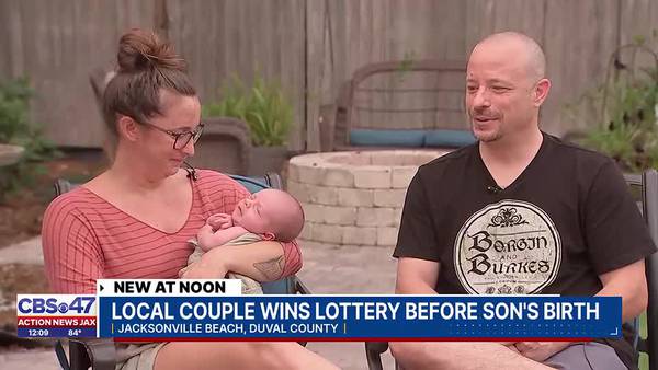Jacksonville couple hits $1M prize playing scratch-off three weeks before welcoming first baby