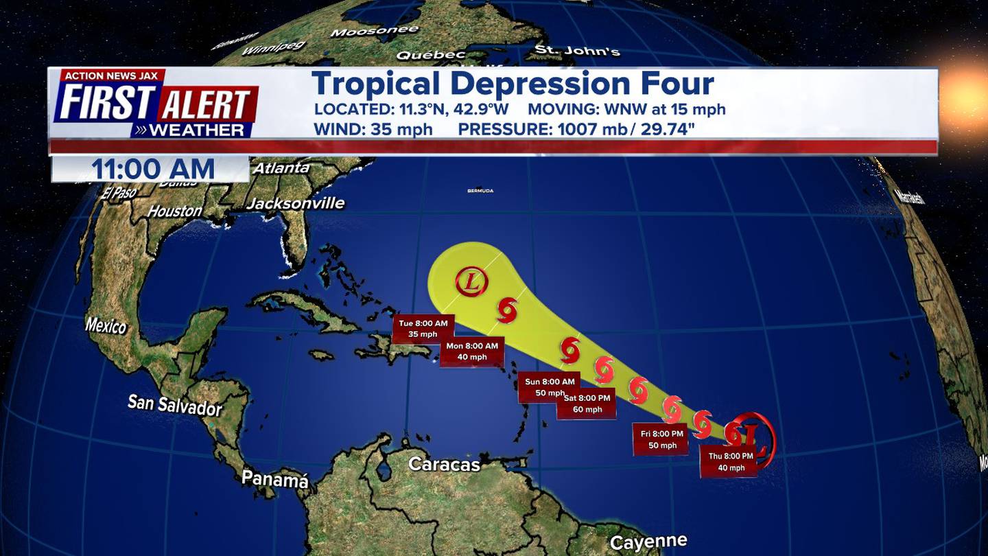 Tropical Depression 4, 6/22/23, 11 a.m.
