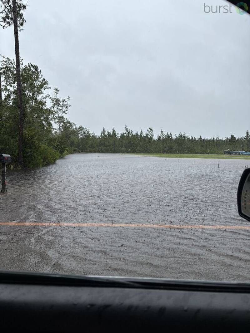 Streets flooded in Sanderson.