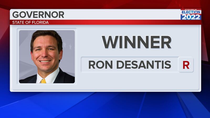 Florida Gov. Ron DeSantis wins re-election in the 2022 election.