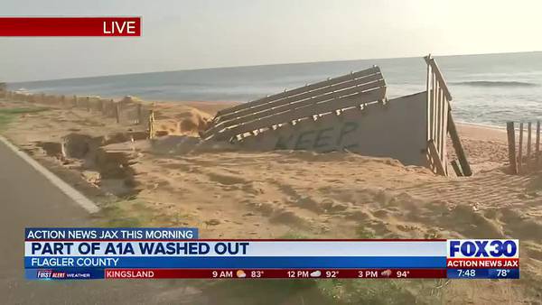 Road reopens after part of A1A washed out in Flagler Beach