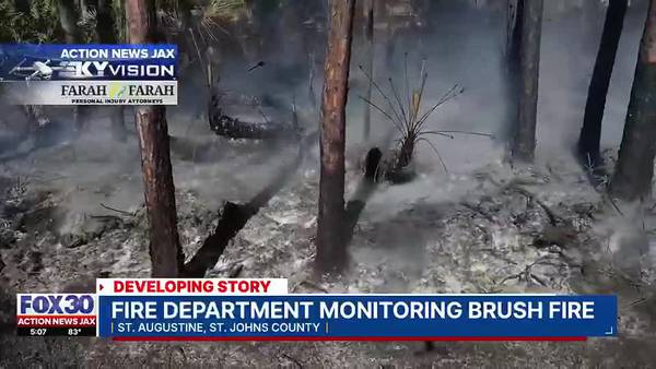 St. Johns County Fire Department monitoring brush fire