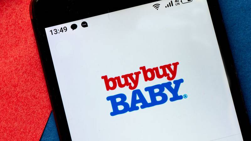 In this photo illustration an e-commerce buybuy Baby logo is seen displayed on a smartphone.