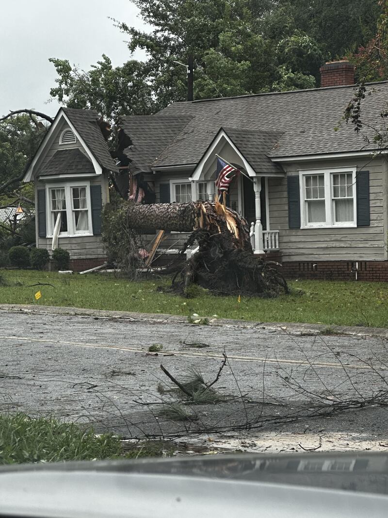 Tree falls through roof of home in Waycross