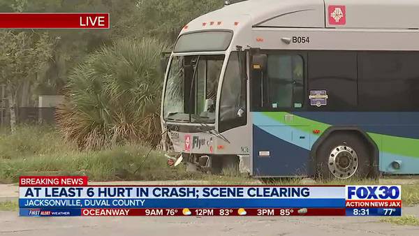 JFRD: 6 injured after JTA bus crash on Arlington Expressway