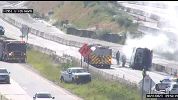 Lanes opening on I-295 southbound after large car fire