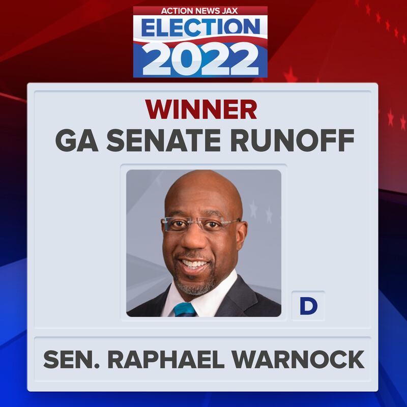Sen. Raphael Warnock wins senate runoff.