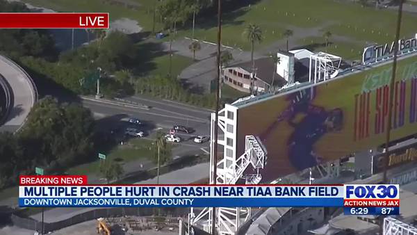 Multiple people hurt in crash near TIAA Bank Field