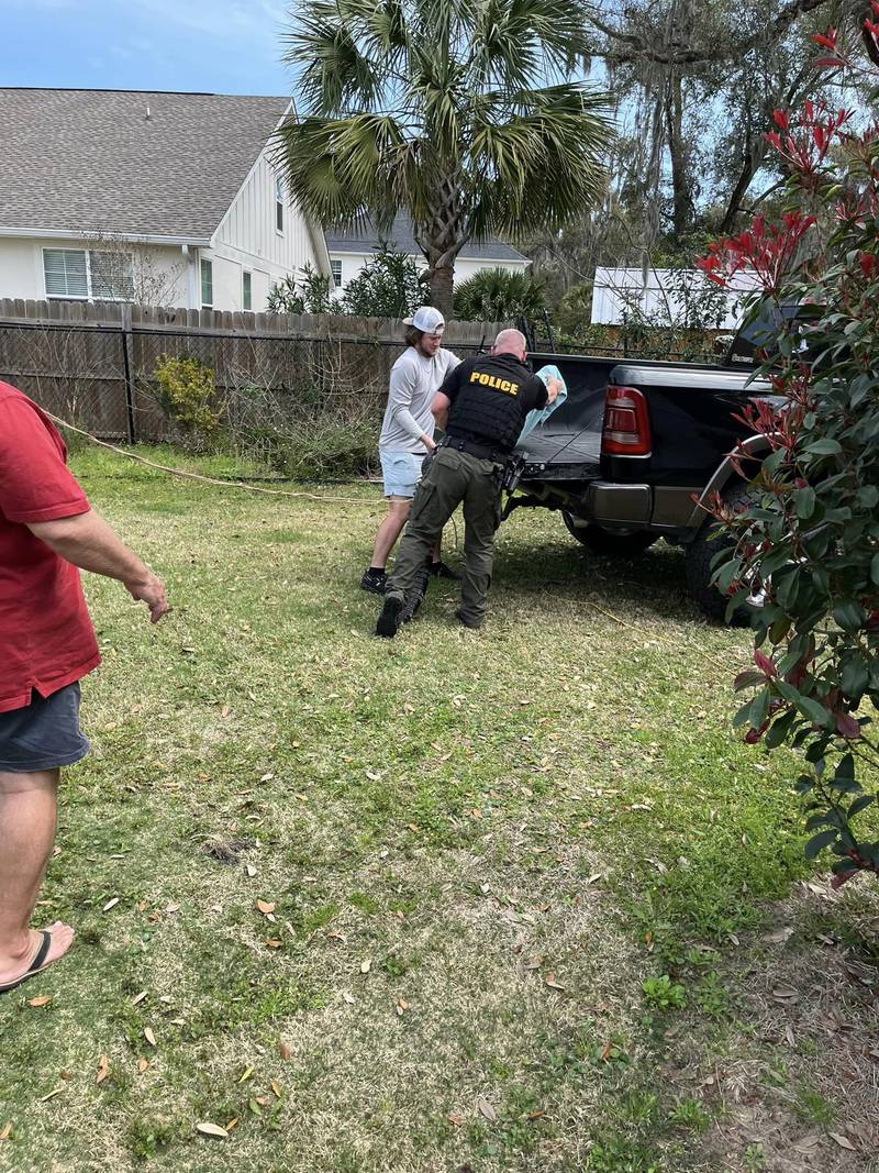 The gator was safely released after being removed from a Glynn County residence.