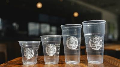 Starbucks is introducing a cold drink cup made with less plastic