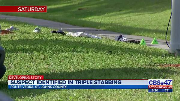 Suspect identified in triple stabbing