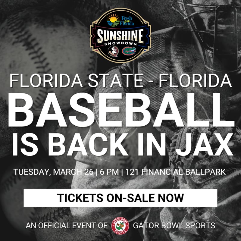 Fresh from Florida Sunshine Showdown tickets now available for the March 26 baseball games between FSU and UF at 121 Financial Ballpark.