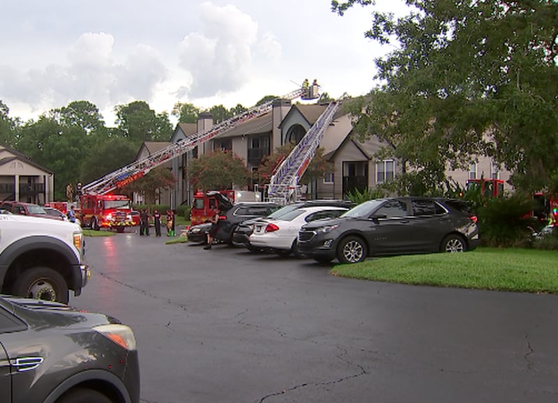 JFRD confirmed 33 people are displaced after Baymeadows apartment fire on Wednesday.