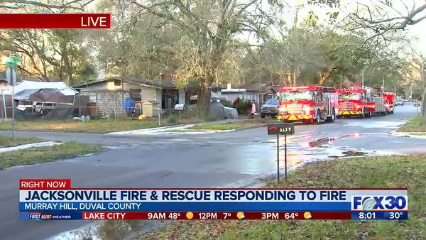 Jacksonville Fire and Rescue responding to fire