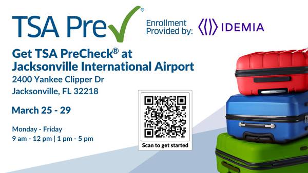 Get TSA Pre Check pop up enrollment at Jacksonville International Airport