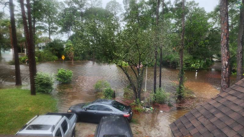 Flooded front yard in Fernandina Beach