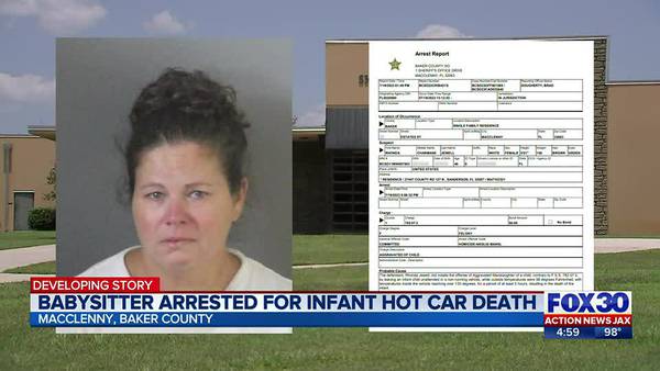 Woman arrested after baby in her care dies after being left in hot car for 5 hours, BCSO says