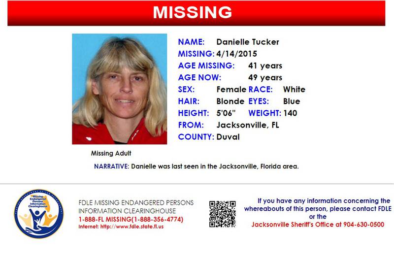 Danielle Tucker was reported missing from Jacksonville on April 14, 2015.