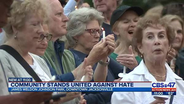 A show of support for Jews in response to antisemitic messages shown across Jacksonville
