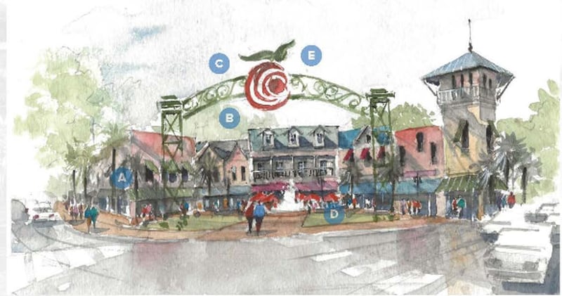 Renderings show what an Orange Park town square could look like