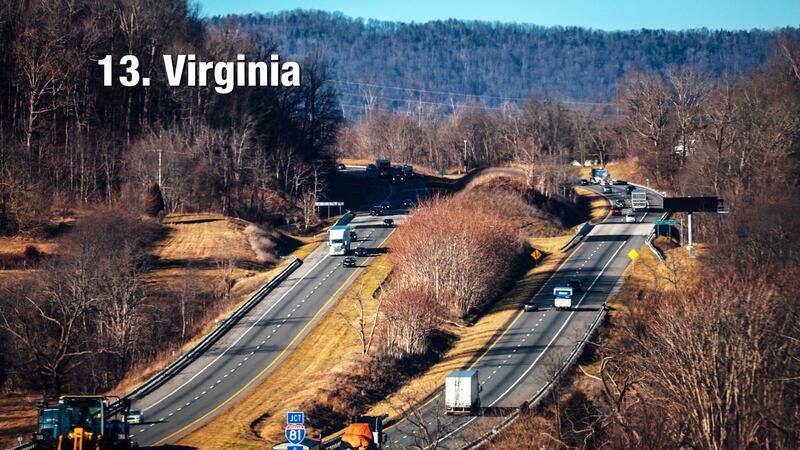 Virginia: 27.65 driving incidents per 1,000 residents