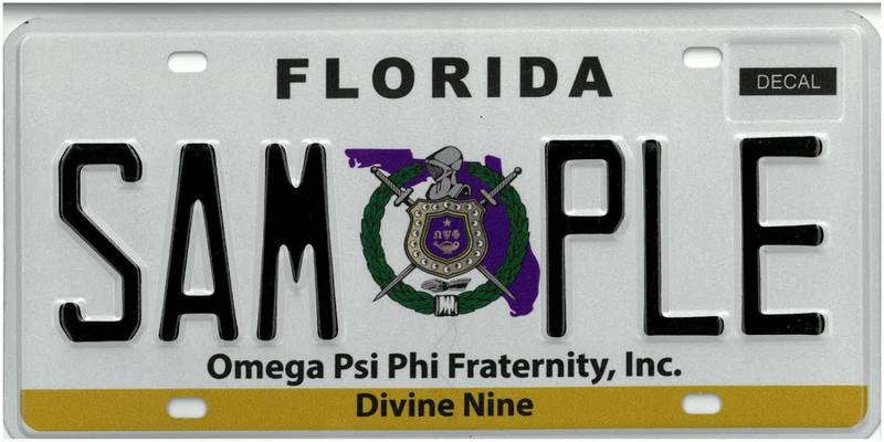 Omega Psi Phi Florida specialty plate