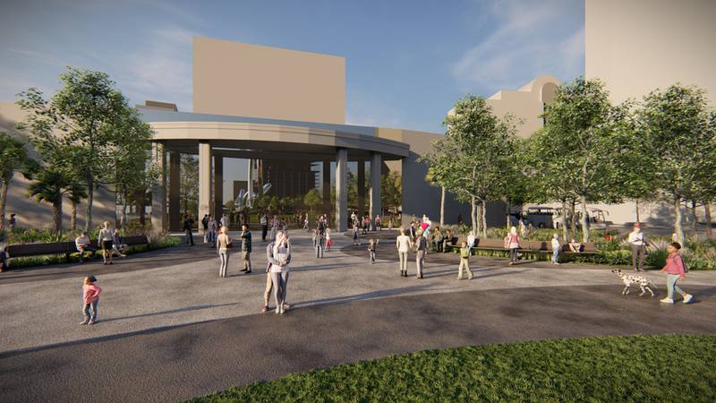 As construction officially began Monday, July 10, 2023 on Riverfront Plaza, the City of Jacksonville shared these renderings of the project.