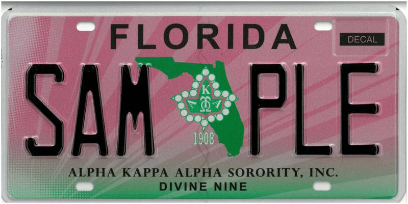 Alpha Kappa Alpha Florida specialty plate