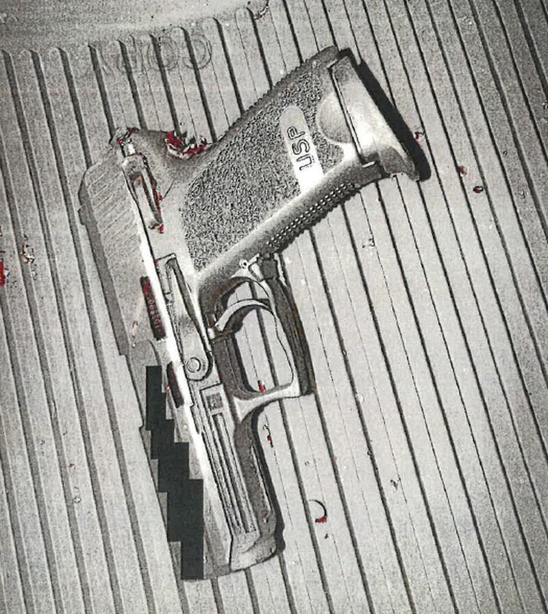 Picture of the hand gun used to kill himself.