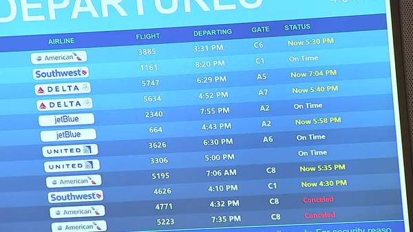 Dozens of flights canceled out of JIA