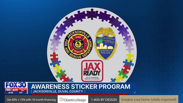 First Responder Awareness Sticker Program to help identify special needs people in times of crisis