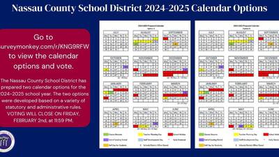 Nassau County Schools wants parents to vote on their favorite 2024-2025 calendar