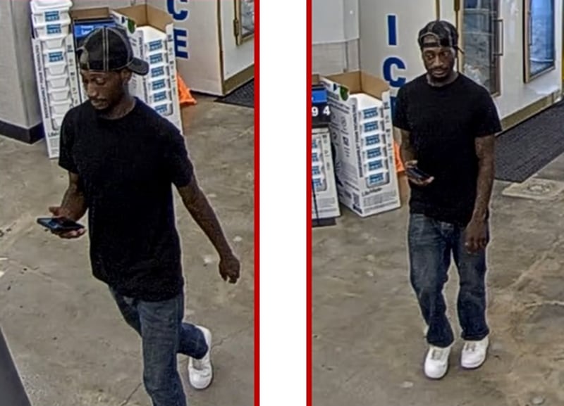 Pictures of suspect who reportedly used a victims credit card to purchase items over $400.