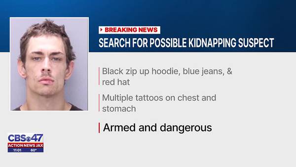 St. Johns County Sheriff’s Office searching for possible kidnapping suspect, victim found safe