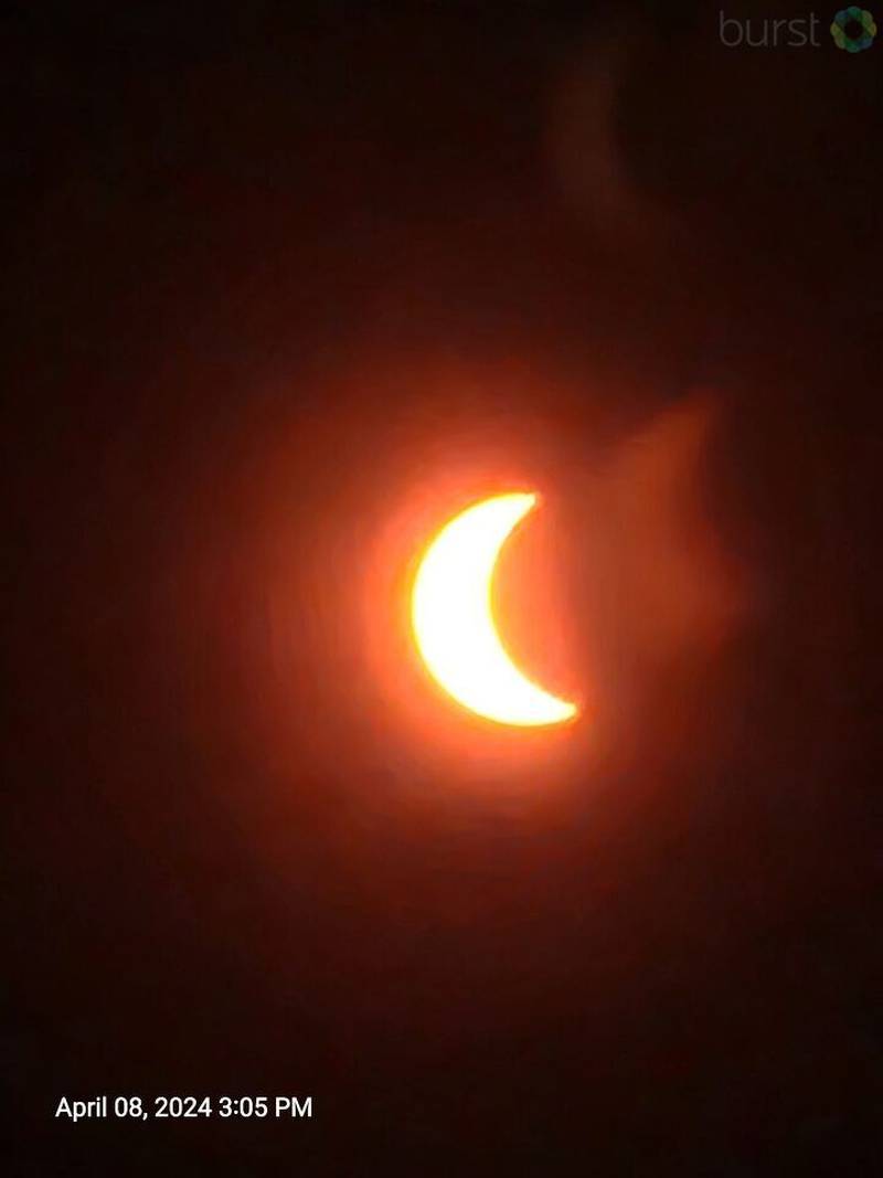 A view of the solar eclipse in Jax Beach at 3:05 p.m.