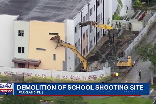 Demolition of school shooting site