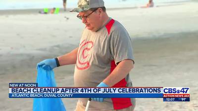 ‘It’s a treasure:’ Volunteers work to clean up Jacksonville beaches after Fourth of July fireworks