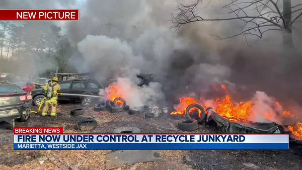 Fire now under control at recycle junkyard