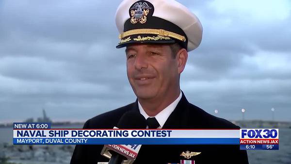 Sailors show off their Christmas flare in Mayport holiday lighting competition