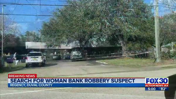 Jacksonville police investigating bank robbery in Regency, search for suspect ongoing 