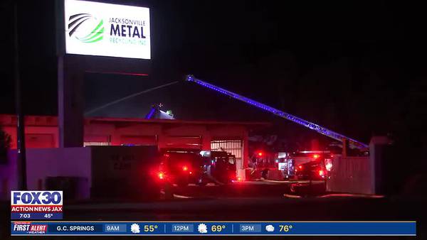 JFRD puts out fire caused by trash pile at Jacksonville Metal Recycling
