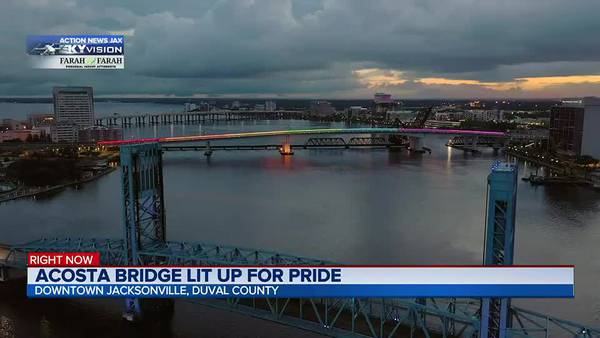 Jacksonville LGBTQ+ activists happy to see Acosta Bridge lighting up for Pride Month