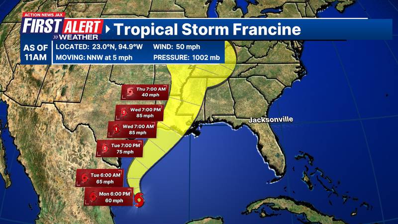 Tropical Storm Francine 11 a.m. advisory, 9/9/24